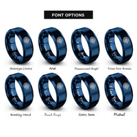 font options for inside engraving on blue jet engine turbine rings