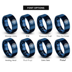 font options for inside engraving on blue jet engine turbine rings
