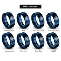 font options for inside engraving on blue jet engine turbine rings