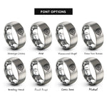 font options for inside engraving on grey jet engine turbine rings