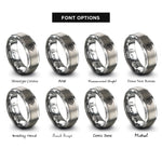 font options for inside engraving on grey jet engine turbine rings