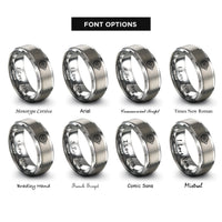 font options for inside engraving on grey jet engine turbine rings
