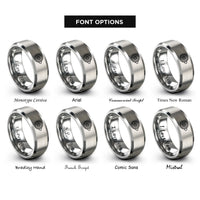 font options for inside engraving on gray jet engine turbine rings
