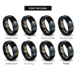 font options for inside engraving on gunmetal & blue jet engine turbine rings
