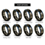 font options for inside engraving on gunmetal & blue jet engine turbine rings