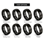 font options for inside engraving on black jet formation rings