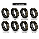 font options for inside engraving on gunmetal & black jet formation rings