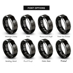 font options for inside engraving on black & gray jet turbine fan rings