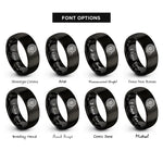 font options for inside engraving on black jet turbine fan rings
