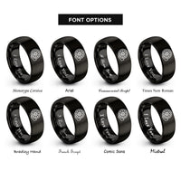 font options for inside engraving on black jet turbine fan rings