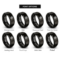 font options for inside engraving on black jet turbine fan rings