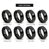font options for inside engraving on black jet turbine fan rings