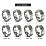 font options for inside engraving on gray jet turbine fan rings