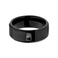 women's wedding bands unique – black tungsten chocolate bar wedding band