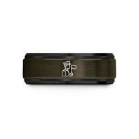 wedding bands for couples – gunmetal & black tungsten honor guard flag wedding band