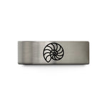 women's engagement jewelry styles – blue & gray tungsten nautilus shell wedding band