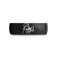 tungsten wedding bands – black tungsten trombone player wedding band