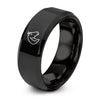 Quarter Horse – Tungsten Wedding Band, 8 mm, Black Comfort-Fit Unisex