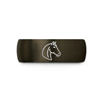 present sets for her – gunmetal & black tungsten quarter horse wedding band