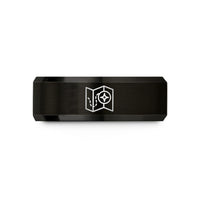 unisex jewelry present set – black tungsten trail map wedding band