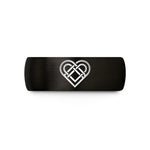 fashion rings for her – black & rose gold tungsten celtic heart knot wedding band