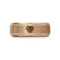 tungsten rings for men – rose gold tungsten celtic heart knot wedding band