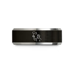comfort fit rings unisex – black & grey tungsten flag toss wedding band