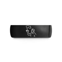 engraved bands for weddings – black tungsten flag toss wedding band