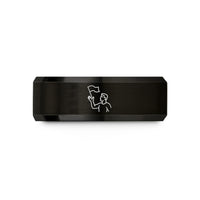 tungsten bands for couples – black tungsten flag toss wedding band