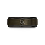 tungsten bands for couples – gunmetal & black tungsten flag toss wedding band
