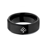 women's tungsten wedding band – black tungsten life glider wedding band
