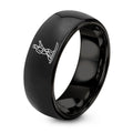 SUP Paddler – Tungsten Wedding Band, 8 mm, Gunmetal, Silver Comfort-Fit Unisex