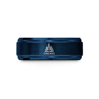 fashion jewelry present set – blue tungsten chicago wedding band