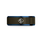 engraved jewelry for her – gunmetal & blue tungsten ghs corrosive wedding band