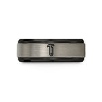 tungsten wedding band men – black & grey tungsten pocket prybar wedding band