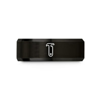 custom engraved ring her – black tungsten pocket prybar wedding band