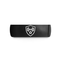 custom engraved jewelry presents – black tungsten shield dumbbell star wedding band