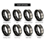 font options for inside engraving on black & silver jigger rings