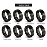 font options for inside engraving on black jigger rings