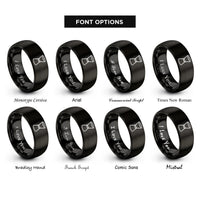 font options for inside engraving on black jigger rings