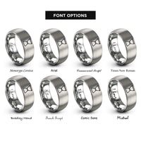 font options for inside engraving on gray jigger rings