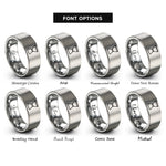 font options for inside engraving on silver jigger rings