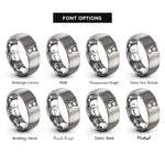 font options for inside engraving on gray jigger rings