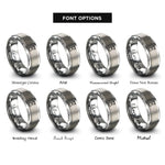 font options for inside engraving on silver jigger rings