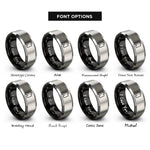 font options for inside engraving on black & grey jigsaw rings