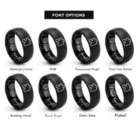 font options for inside engraving on black jigsaw rings