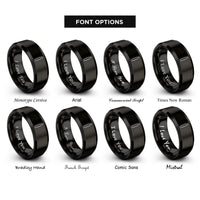 font options for inside engraving on black jigsaw blade rings