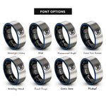 font options for inside engraving on black & blue & silver jiu jitsu circle rings