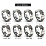 font options for inside engraving on gray jiu jitsu circle rings