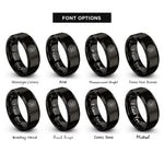 font options for inside engraving on black jog cue rings